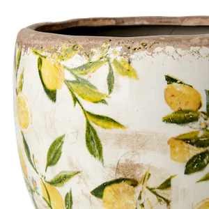 Hovedbilde LEMONA Kruka M, Vit/gr&ouml;n/gul