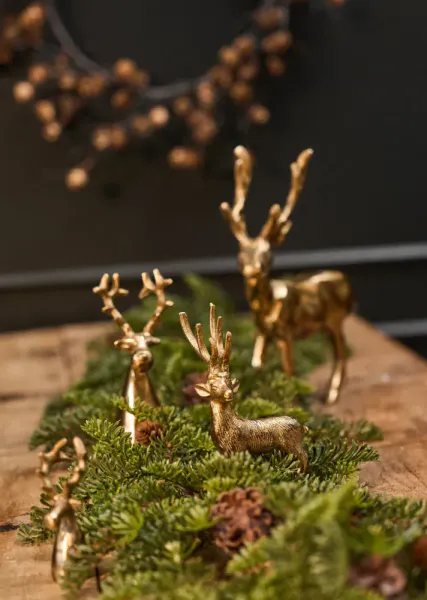 Rensdyr Kigge 9x5x15 - aluminium - Gull