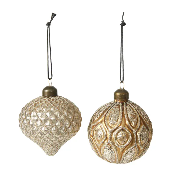 Julekugle 2ass D8cm glas